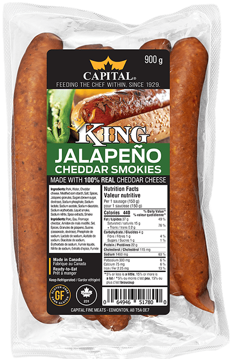 Capital Fine Meats - King Jalapeno Cheddar Smokies 900g